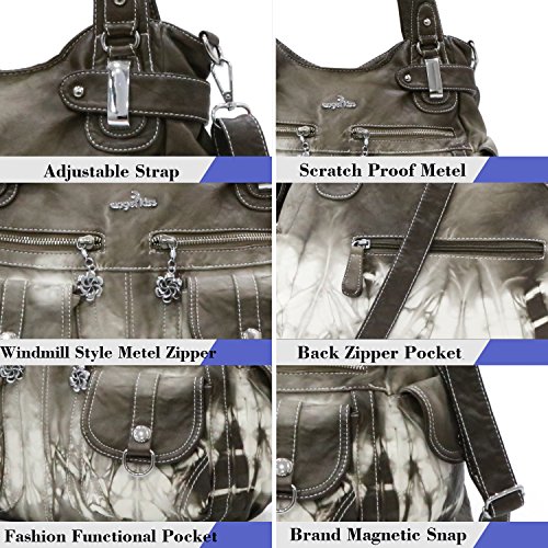 Purses and Handbags Women Tote Shoulder Top Handle Satchel Hobo Bags Fashion Washed Leather Purse… - Image 5