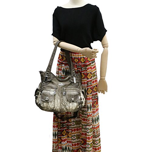 Purses and Handbags Women Tote Shoulder Top Handle Satchel Hobo Bags Fashion Washed Leather Purse… - Image 7