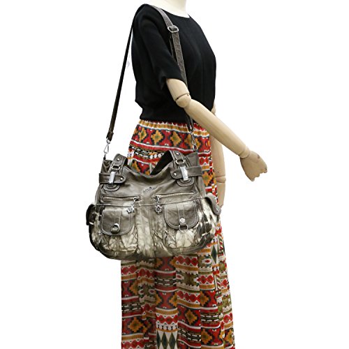 Purses and Handbags Women Tote Shoulder Top Handle Satchel Hobo Bags Fashion Washed Leather Purse… - Image 8