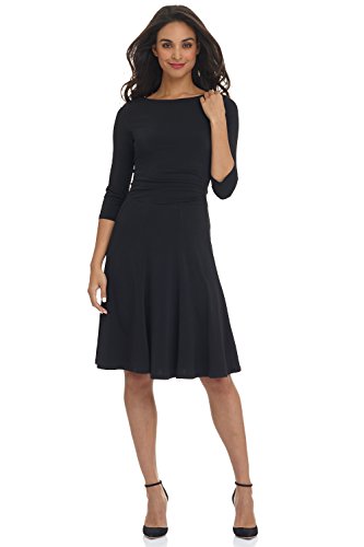 Rekucci Women's Flippy Fit N' Flare Dress with 3/4 Sleeves