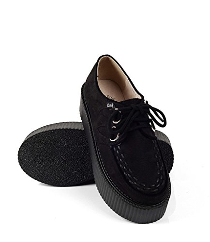 RoseG Women's Handmade Suede Lace Up Flat Platform Creepers Shoe - Image 7