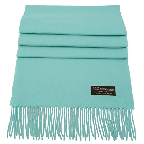 Rosemarie Collections 100% Cashmere Winter Scarf Made In Scotland (Baby Blue)