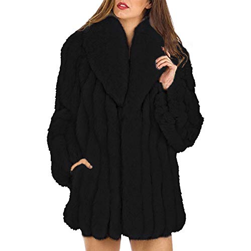 Rvxigzvi Womens Faux Fur Coat Plus Size Parka Jacket Long Trench Winter Warm Thick Outerwear Overcoat US XS-4XL - Image 4