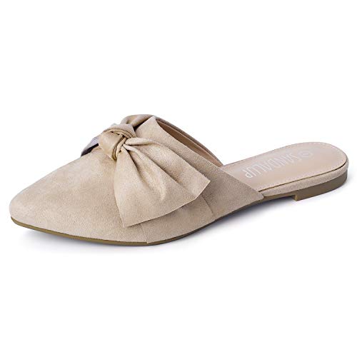 SANDALUP Mules Women Shoes w Pointed Toe and Elegant Bowknot