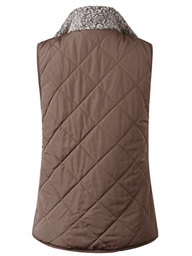 SHIBEVER Women’s Warm Sherpa Fleece Vest Reversible Wear Zip Up Front Sleeveless Cardigan Overwear Coats Jacket with… - Image 6