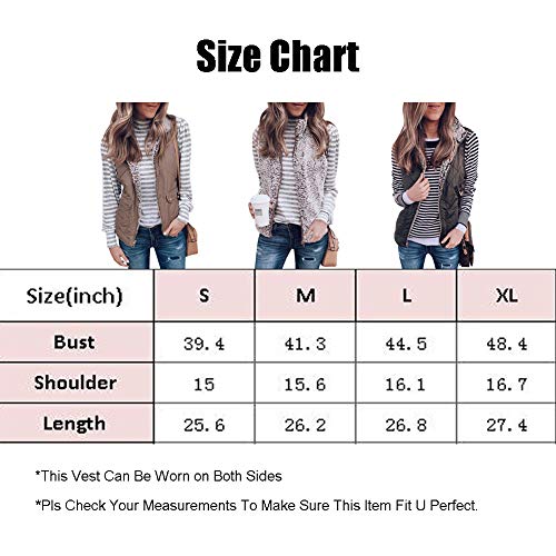 SHIBEVER Women’s Warm Sherpa Fleece Vest Reversible Wear Zip Up Front Sleeveless Cardigan Overwear Coats Jacket with… - Image 7