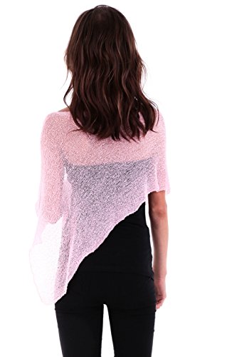 SHU-SHI Womens Sheer Knit Poncho Shrug Lightweight Cover Up One Size Fits Most - Image 6