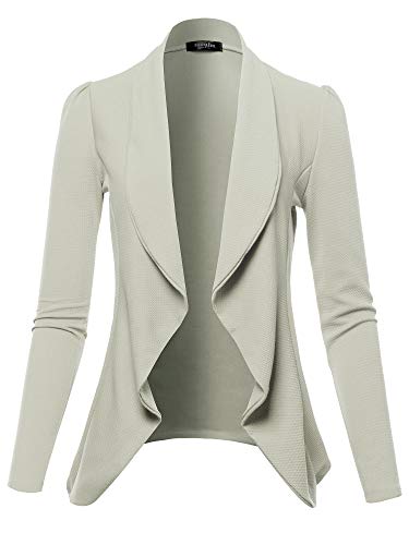 SSOULM Women's Long Sleeve Classic Draped Open Front Lightweight Blazer SAGE XS - Image 3