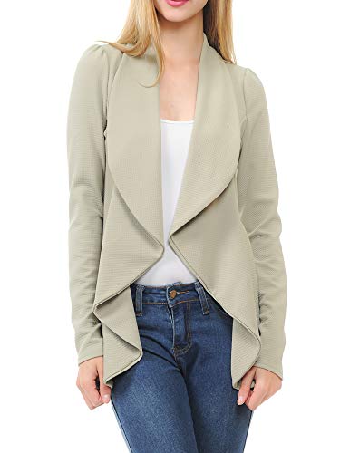SSOULM Women's Long Sleeve Classic Draped Open Front Lightweight Blazer SAGE XS - Image 7
