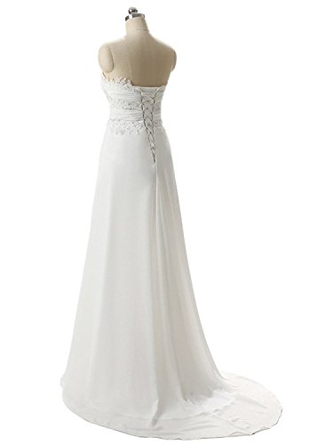 SZWT Nitree Sweetheart Chiffon Long Beach Wedding Dress Bridal Gown Bride Marry Party - Image 4