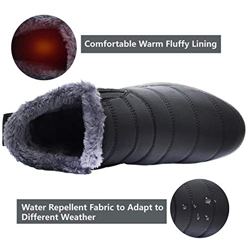 Scurtain Womens and Men Snow Boots Waterproof Ankle Non-slip Winter Fur Booties for Couple - Image 5