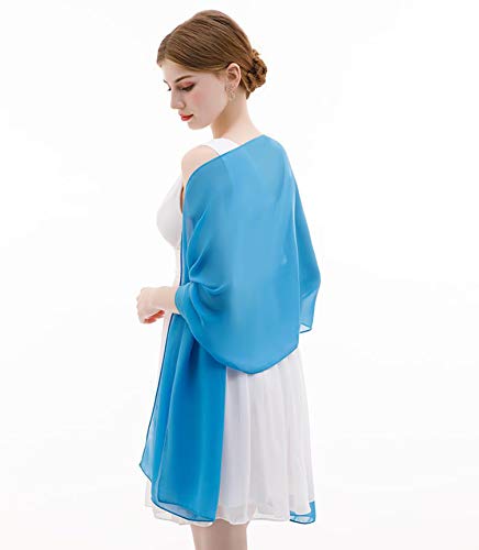 Shawls and Wraps Soft Chiffon Scarve Scarf For Evening Party Dresses Wedding Stole(Black) - Image 3