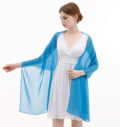 Shawls and Wraps Soft Chiffon Scarve Scarf For Evening Party Dresses Wedding Stole(Black) - Image 5