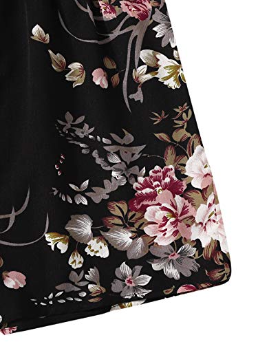 SheIn Women's Tropical Cami Rompers Sleeveless V Neck Wide Leg Short Jumpsuits - Image 5