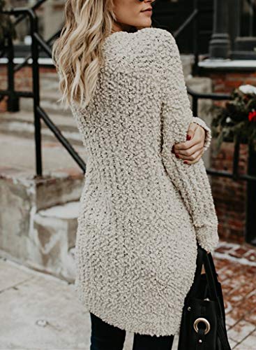 Sidefeel Women Open Front Popcon Fuzzy Knit Cardigan with Pockets - Image 5