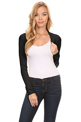 Simlu Long Sleeve Bolero Shrug for Women Casual Bolero for Everyday, Date Nights, Parties