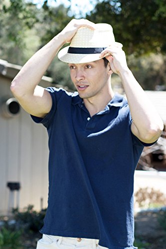 Simplicity Summer Sun Short Brim Straw Fedora Hat - Image 5