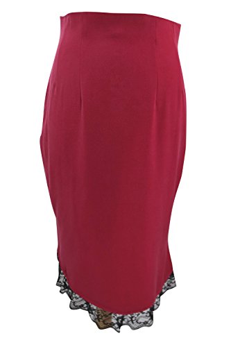 Skelapparel 60's Vintage Lace Trim Office Wiggle Tulip Solid Pencil Skirt - Image 3