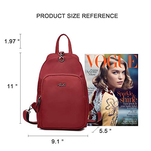 Small Backpack Purse for Women, Backpack Handbags Lightweight PU Nylon Sling Purse with Convertible Shoulder Strap - Image 3