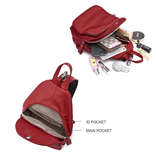 Small Backpack Purse for Women, Backpack Handbags Lightweight PU Nylon Sling Purse with Convertible Shoulder Strap - Image 4