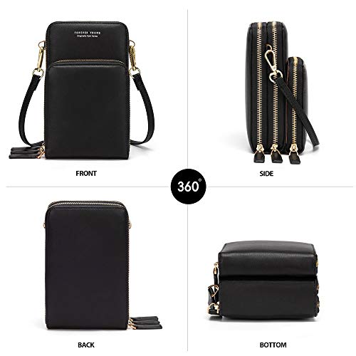 myfriday Small Crossbody Cell Phone Purse for Women, Mini Messenger Shoulder Handbag Wallet with Credit Card Slots - Image 3