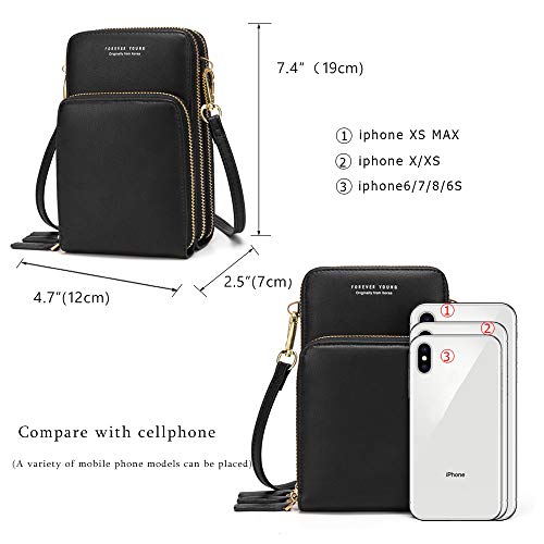 myfriday Small Crossbody Cell Phone Purse for Women, Mini Messenger Shoulder Handbag Wallet with Credit Card Slots - Image 5