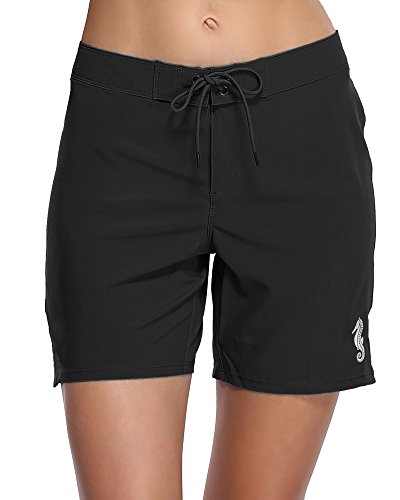 SOCIALA Women's Long Board Shorts with Pocket Quick Dry Swim Shorts Boardshorts