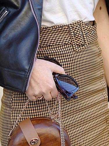 Sollinarry Women's 2 Piece Plaid Suits Set Double Breasted Blazer Jacket Mini Pencil Skirt - Image 5