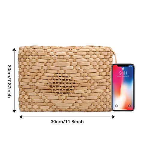 Straw Clutch Purse, JOSEKO Women Straw Envelope Bag Wallet Summer Beach Handbag Beach Clutch Purse - Image 4