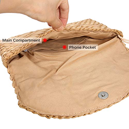 Straw Clutch Purse, JOSEKO Women Straw Envelope Bag Wallet Summer Beach Handbag Beach Clutch Purse - Image 7