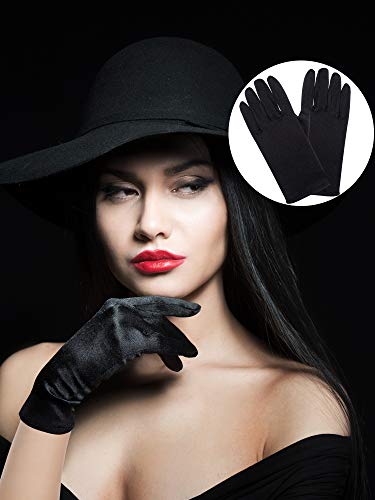 Sumind 3 Pairs Wrist Length Gloves Women Short Satin Gloves Opera Short Gloves for 1920s Wedding Party - Image 4