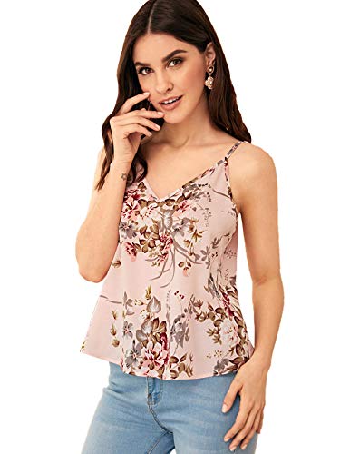SweatyRocks Women's Casual Floral Print Ruffle Hem Racerback Cami Top - Image 5