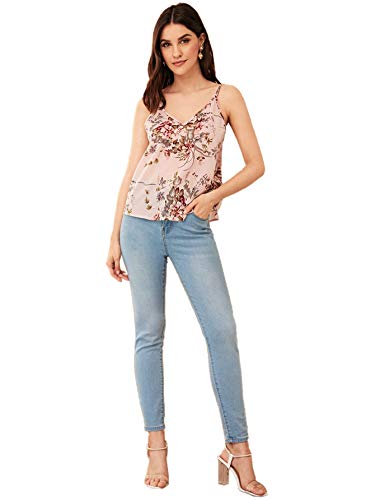 SweatyRocks Women's Casual Floral Print Ruffle Hem Racerback Cami Top - Image 6