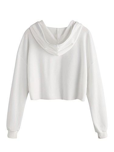 SweatyRocks Women's Letter Print Casual Long Sleeve Crop Top Sweatshirt Hoodies - Image 3