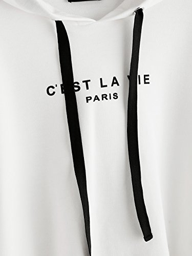 SweatyRocks Women's Letter Print Casual Long Sleeve Crop Top Sweatshirt Hoodies - Image 4