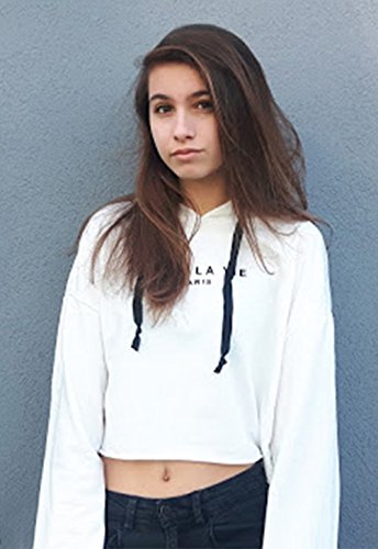 SweatyRocks Women's Letter Print Casual Long Sleeve Crop Top Sweatshirt Hoodies - Image 7