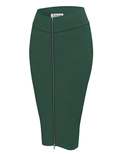 TAM WARE Womens Stylish Exposed Front Zip Stretchy Pencil Skirt - Image 4