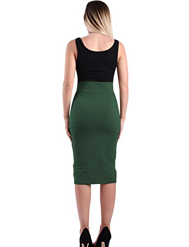 TAM WARE Womens Stylish Exposed Front Zip Stretchy Pencil Skirt - Image 7