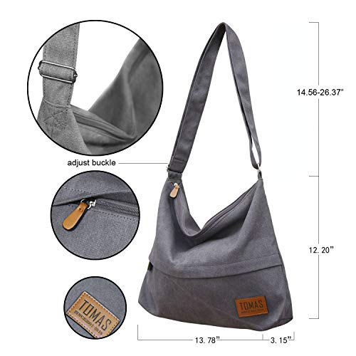 TOMAS Canvas Bag, Women's Hobo Handbags Canvas Shoulder Bag Hobo Crossbody Bag Casual Tote Bag Purse Shopping Work… - Image 3
