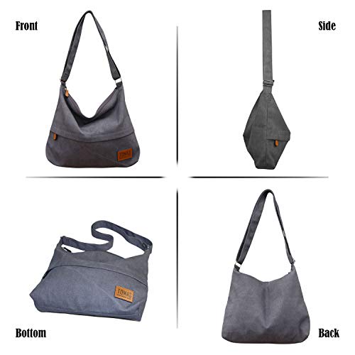 TOMAS Canvas Bag, Women's Hobo Handbags Canvas Shoulder Bag Hobo Crossbody Bag Casual Tote Bag Purse Shopping Work… - Image 7