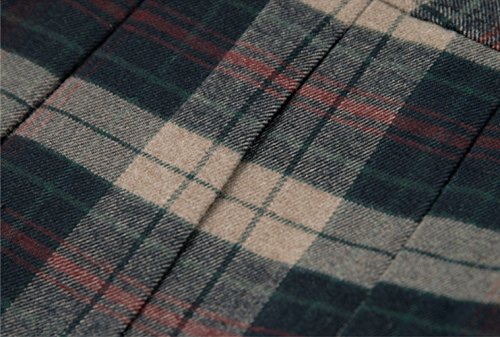 Tanming Women's A-Line Plaid Tartan Skirt Side Zipper (X-Small, Green) - Image 6