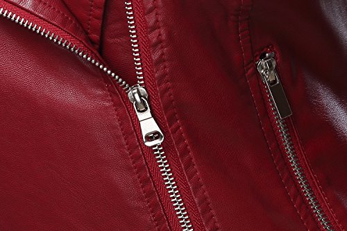 Tanming Women's Casual Moto Bomber Short PU Faux Leather Jacket Coat Outwear - Image 5
