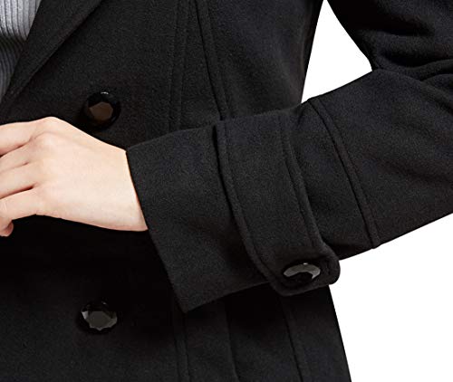 Tanming Women's Warm Double Breasted Wool Pea Coat Trench Coat Jacket with Hood - Image 7