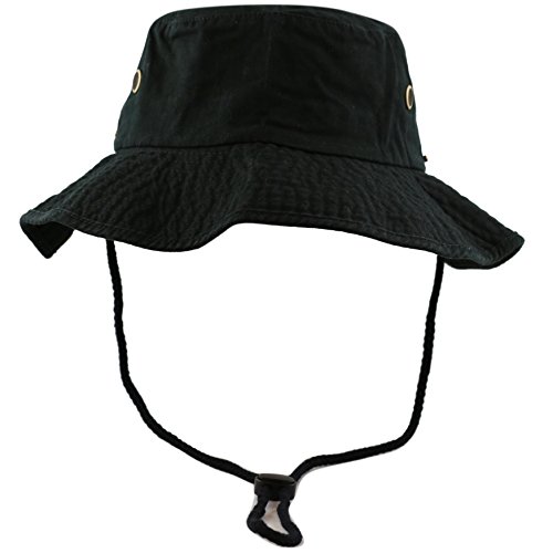 The Hat Depot Cotton Stone-Washed Safari Wide Brim Foldable Double-Sided Sun Boonie Bucket Hat - Image 5
