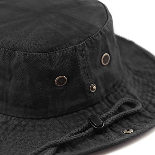 The Hat Depot Cotton Stone-Washed Safari Wide Brim Foldable Double-Sided Sun Boonie Bucket Hat - Image 7