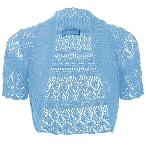Thever Women Ladies Knitted Short Sleeve Crochet Shrug Bolero Cardigan SZ 8-26