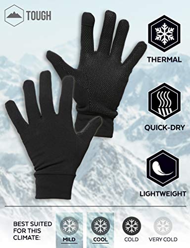 Tough Outdoors Touch Screen Running Gloves - Winter Glove Liners for Texting, Sports & Exercise - Lightweight Cold… - Image 6