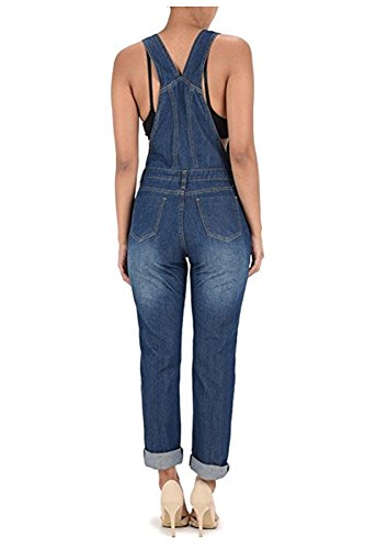 Twiin Sisters Women's Classic Basic Boyfriend Fit Casual Denim Bib Overalls - Image 4