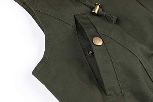 Twinklady Women's Sleeveless Lightweight Zip Up Military Safari Hood Anorak Jacket Vest - Image 8