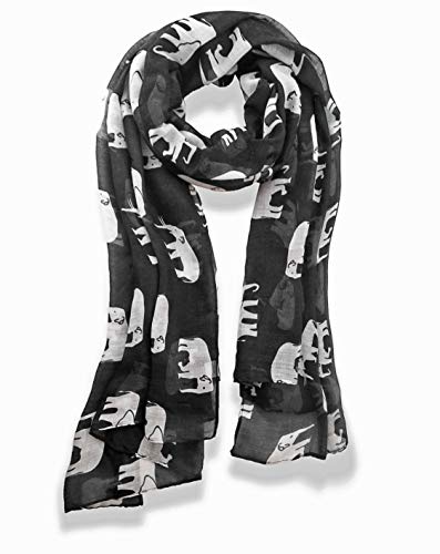 V28 Gorgeous Blue Elephant Print Long & Soft Scarf Shawl/Wrap - Large - Image 3